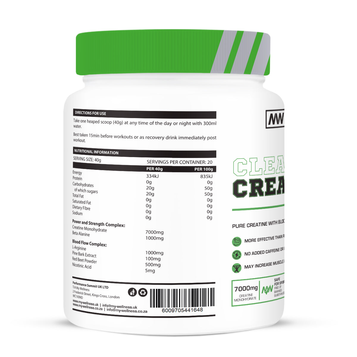 My Wellness Clean Creatine 800g Blood Orange